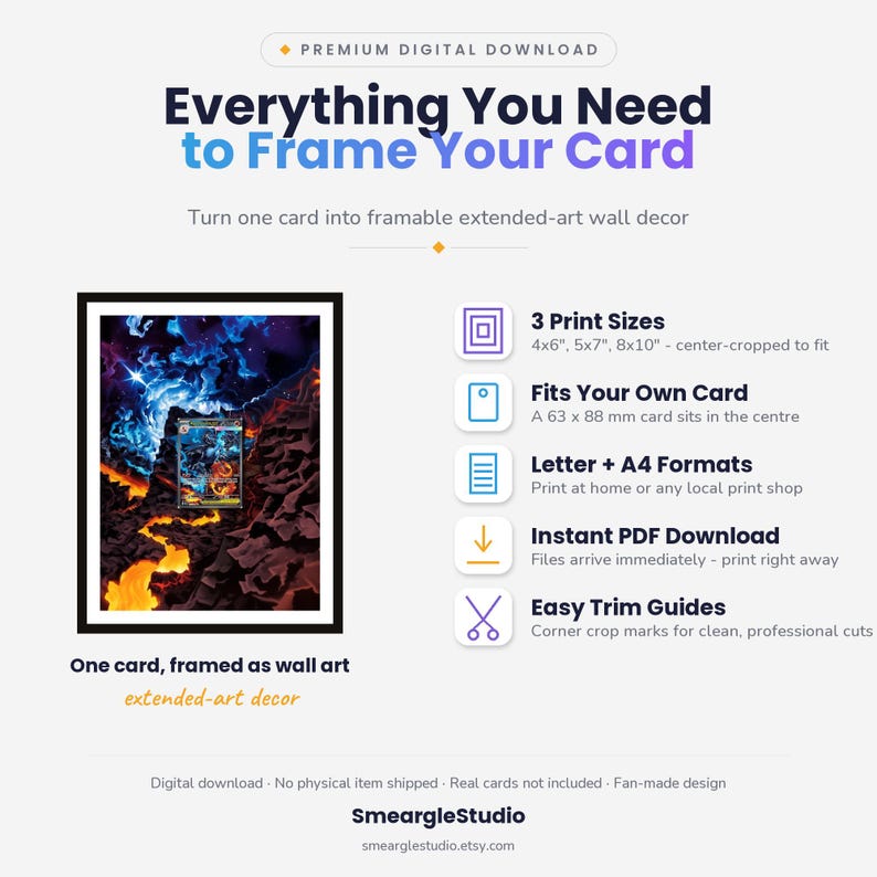 Charizard 125/94 Extended Art - Pokemon Framed Wall Print | Printable Digital Download Poster image 2