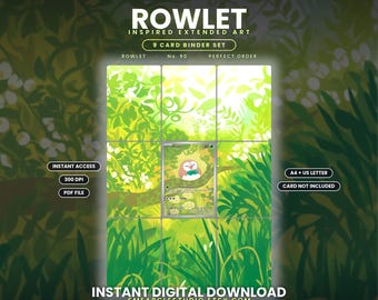 Rowlet 90/88 Extended Binder Art Display (Digital Download)