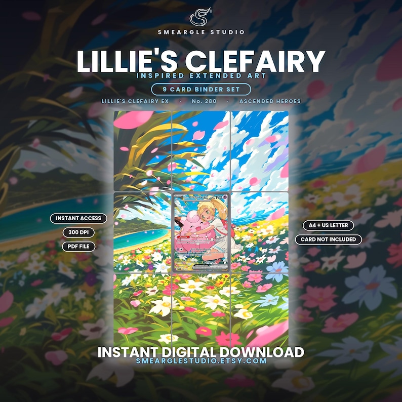 Lillie's Clefairy ex 280/217 Extended Binder Art Display (Digital Download) image 1