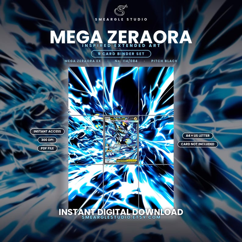 Mega Zeraora ex 114/84 Extended Binder Art Display (Digital Download) image 1