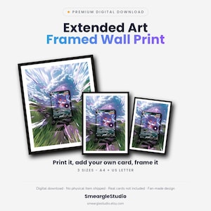 Puede incluir: Una descarga digital premium que presenta una impresi&oacute;n de pared enmarcada con arte extendido en tres tama&ntilde;os, incluidos A4 y US Letter. El dise&ntilde;o muestra una ilustraci&oacute;n de carta de personaje Gengar con efectos de energ&iacute;a p&uacute;rpuras y cielo nublado.