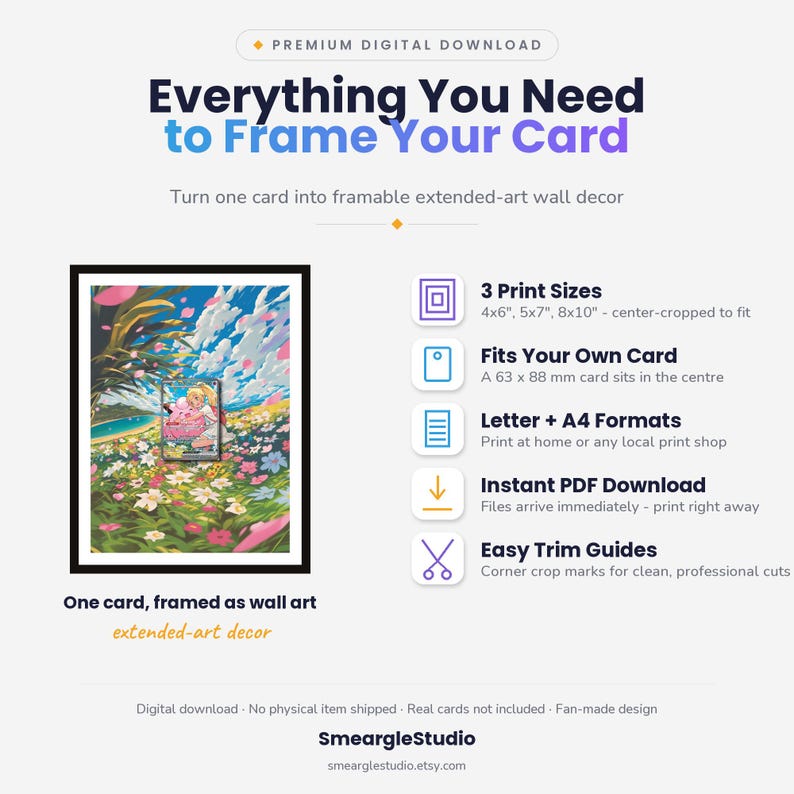 Clefairy 280/217 Extended Art - Pokemon Framed Wall Print | Printable Digital Download Poster image 2