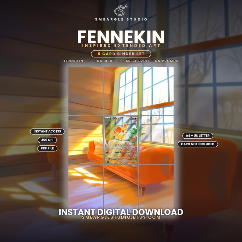 Fennekin 80 Extended Binder Art Display (Digital Download) image 1