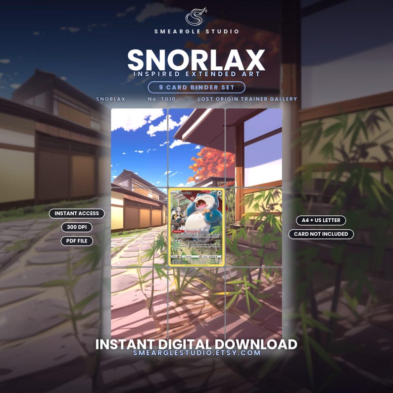 Snorlax TG10/TG30 Extended Binder Art Display (Digital Download) image 1