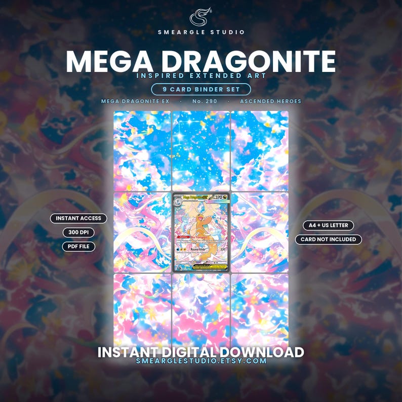 Mega Dragonite ex 290/217 Extended Binder Art Display (Digital Download) image 1