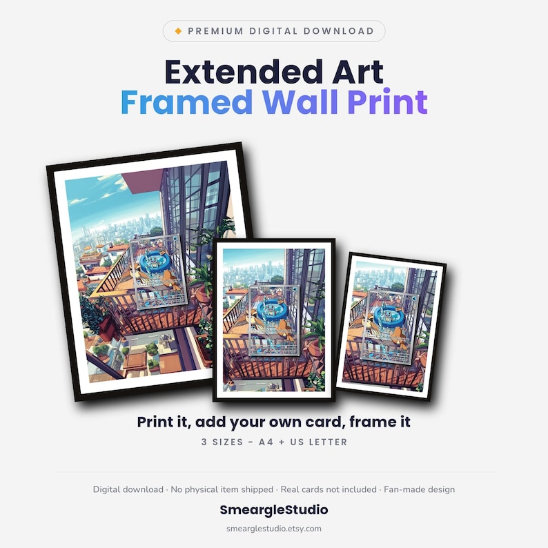 Squirtle 148/142 Extended Art - Pokemon Framed Wall Print | Printable Digital Download Poster image 1