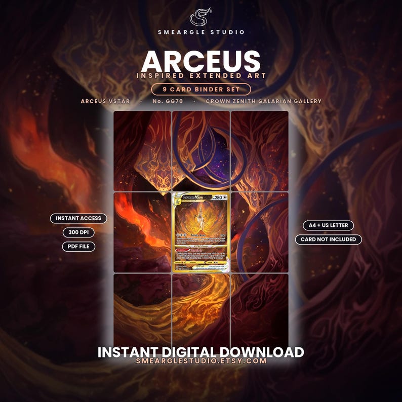 Arceus VSTAR GG70/GG70 Extended Binder Art Display (Digital Download) image 1