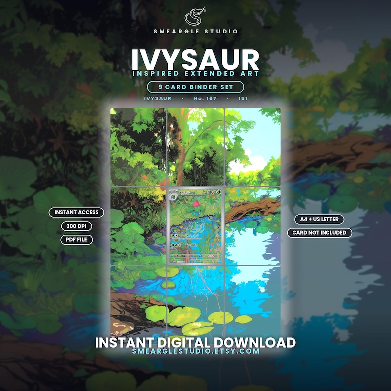 Ivysaur 167/165 Extended Binder Art Binder Display (Digital Download) image 1