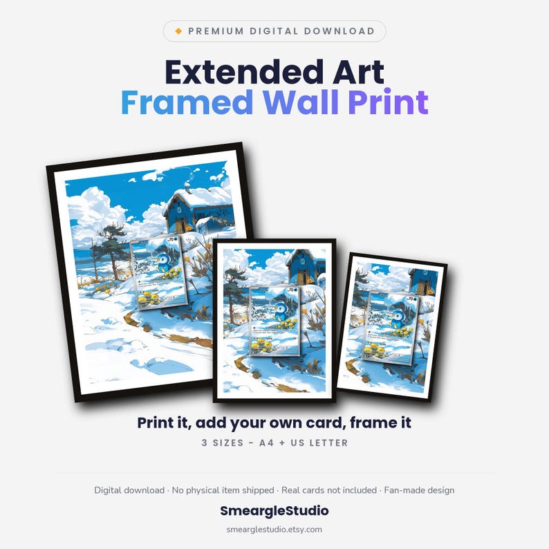 Piplup 98/94 Extended Art - Pokemon Framed Wall Print | Printable Digital Download Poster image 1