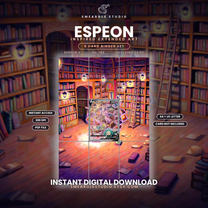 Espeon V 180/203 Extended Binder Art Display (Digital Download) image 1