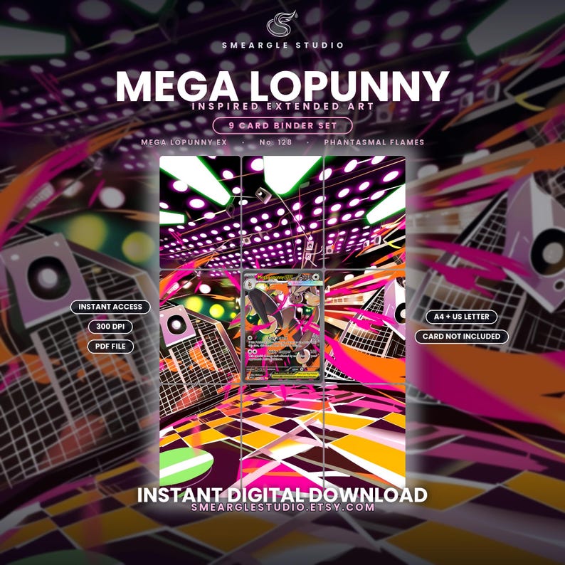 Mega Lopunny ex 128/94 Extended Binder Art Display (Digital Download) image 1