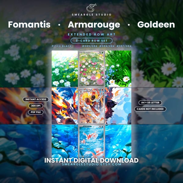 Fomantis, Armarouge & Goldeen Pitch Black Extended Row Set (Digital Download)