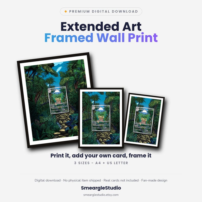 Exeggutor 135/132 Extended Art - Pokemon Framed Wall Print | Printable Digital Download Poster image 1