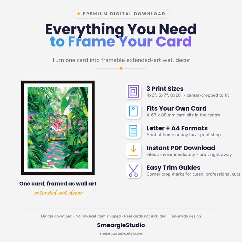 Mega Meganium ex 272/217 Extended Art - Pokemon Framed Wall Print | Printable Digital Download Poster image 2