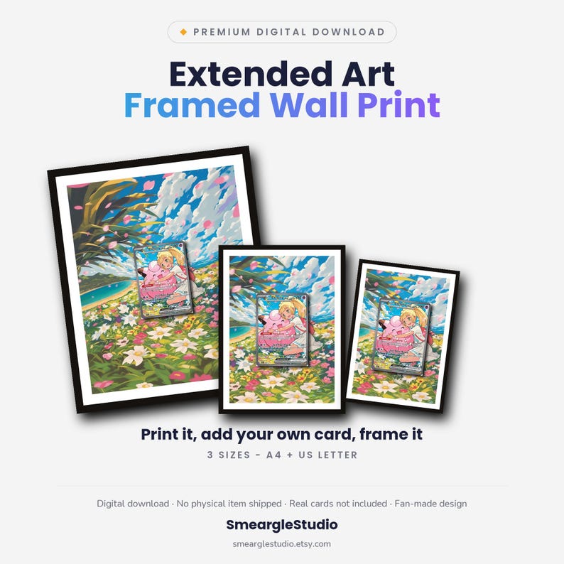 Clefairy 280/217 Extended Art - Pokemon Framed Wall Print | Printable Digital Download Poster image 1