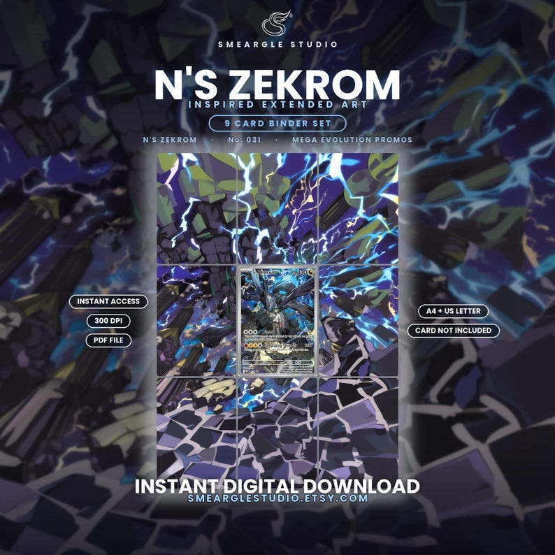 N's Zekrom 31 Extended Binder Art Display (Digital Download) image 1