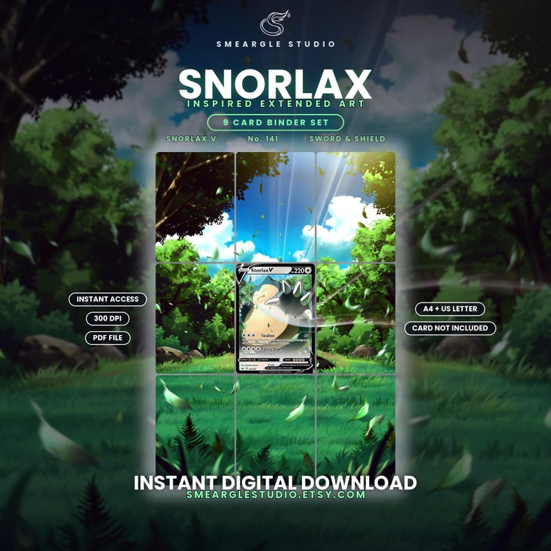 Snorlax V 141/202 Extended Binder Art Display (Digital Download) image 1