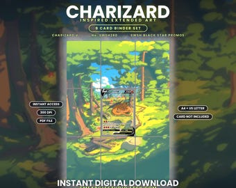 Charizard V 260 Extended Binder Art Display (Digital Download)