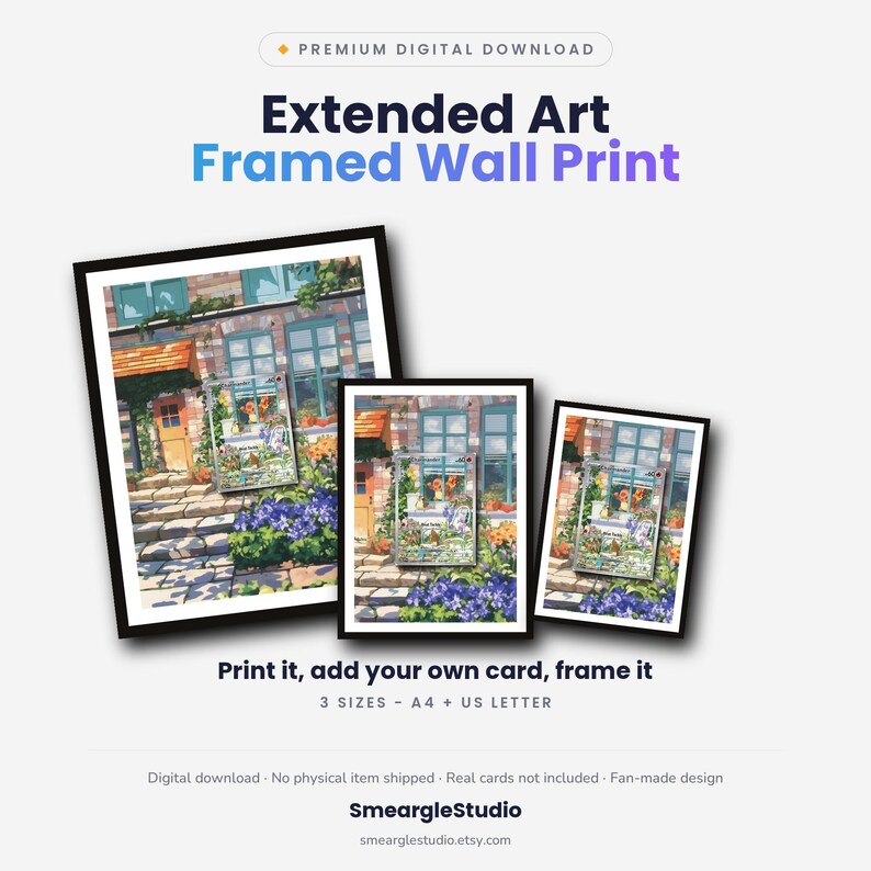 Charmander 44 Extended Art - Pokemon Framed Wall Print | Printable Digital Download Poster image 1