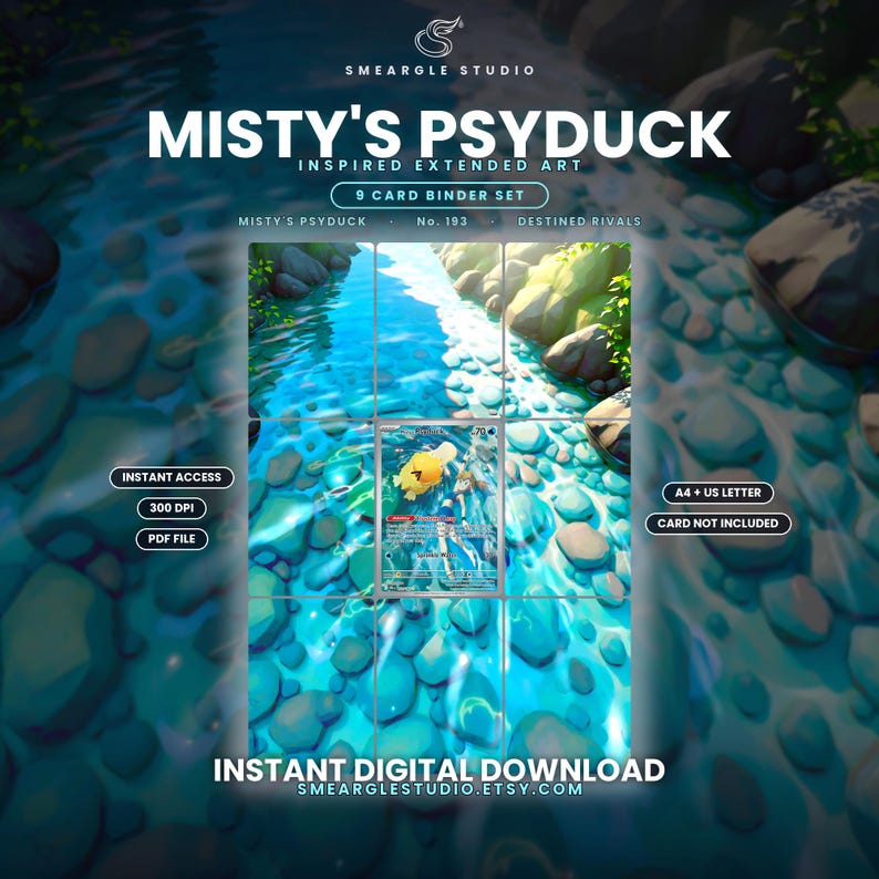 Misty's Psyduck 193/182 Extended Binder Art Display - Edition II (Digital Download) image 1
