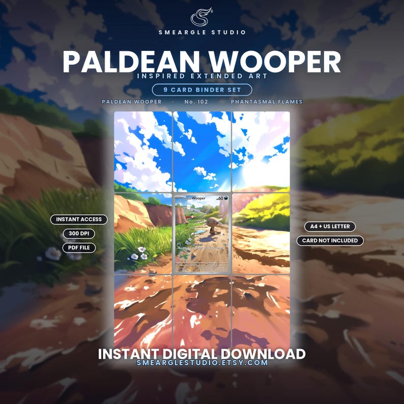 Paldean Wooper 102/94 Extended Binder Art Display (Digital Download) image 1
