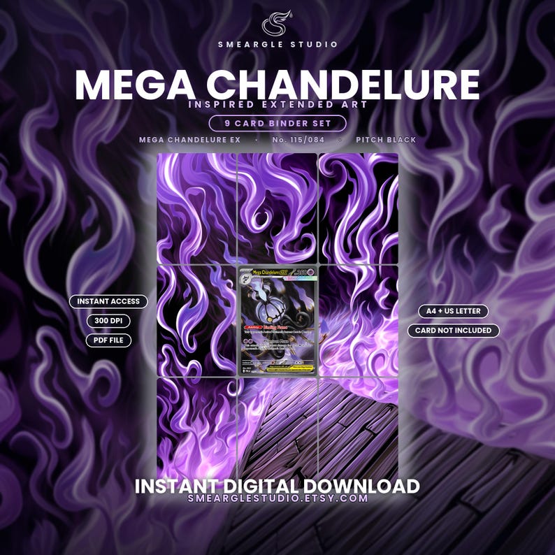 Mega Chandelure ex 115/84 Extended Binder Art Display (Digital Download) image 1