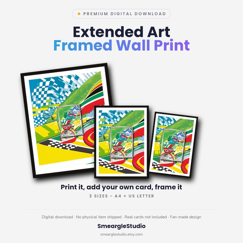 Bisasam 37 erweiterte Kunst - Pokemon gerahmte Wand Druck | Druckbares Digital Download Poster Bild 1