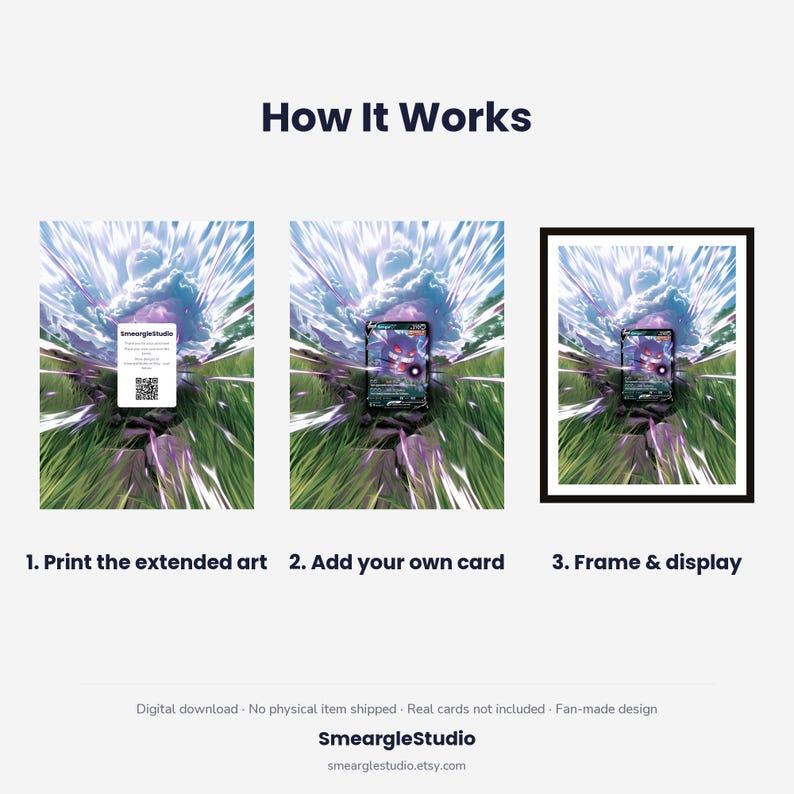 Gengar V 156/264 Arte Extendido - Lámina enmarcada de Pokémon / Descarga digital imagen 4
