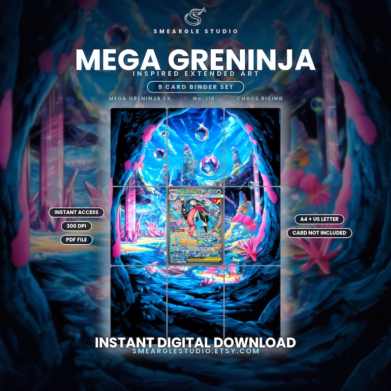 Mega Greninja ex 116/86 Extended Binder Art Display (Digital Download) image 1