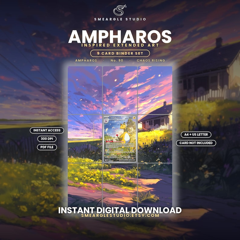 Ampharos 90/86 Expanded Binder Art Binder Display (Digitaler Download) Bild 1