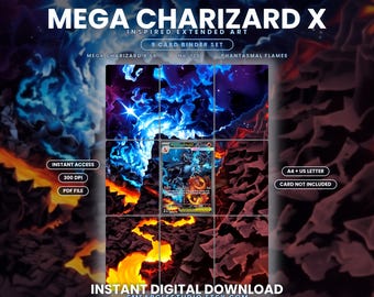 Mega Charizard X ex 125/94 Extended Binder Art Display (Digital Download)