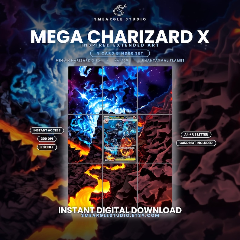 Mega Charizard X ex 125/94 Exhibición de Arte Extendido en Carpeta (Descarga Digital) imagen 1