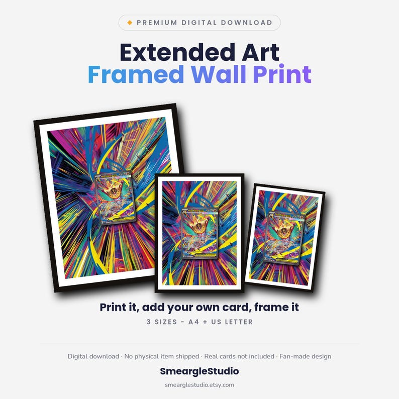 Mega Hawlucha ex 283 Extended Art - Pokemon Framed Wall Print | Printable Digital Download Poster image 1