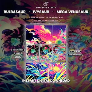 Bulbasaur Ivysaur Mega Venusaur ex Connecting Extended Binder Art Display (Digital Download)