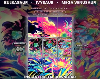 Bulbasaur Ivysaur Mega Venusaur ex Connecting Extended Binder Art Display (Digital Download)
