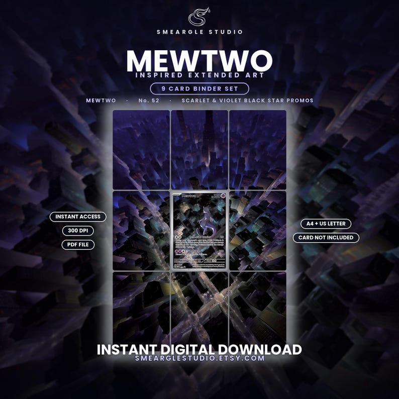 Mewtwo 52 Extended Binder Art Display (Digital Download) image 1