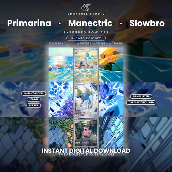 Primarina, Manectric & Slowbro Pitch Black Extended Row Set (Digital Download)
