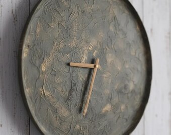 Textured Wall Clock – Sculptural Round Minimal Design
