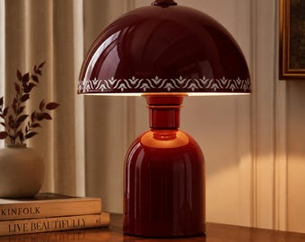 Retro Mushroom Lamp, Cream Bedside Table Light, Cozy Modern Home Decor Lighting