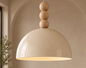 Japandi Pendant Light, Modern Dome Ceiling Lamp, Kitchen Island Dining Room Lighting Fixture