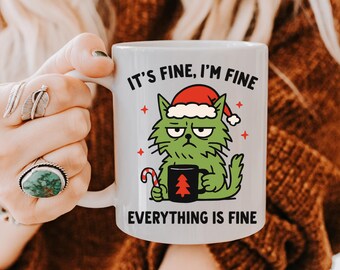 C'est bien, je vais bien, tout va bien Mug, drôle, humour, dessin animé, cadeau pour elle, lui, cadeau, anniversaire, vacances