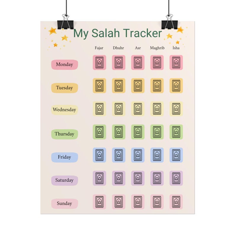 Islamic Salah Tracker Printable | Daily Prayer Tracker PDF | Salah ...