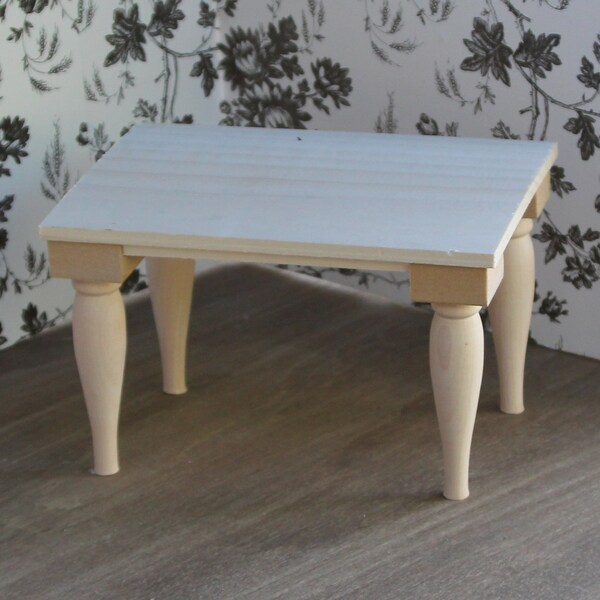 1:6 Scale Furniture Unfinished Cottage Table (Blythe, Barbie, 12'' Fashion dolls, Bratz)