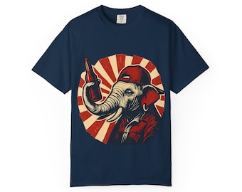Funny Elephant Beer Shirt, Retro Vintage Elephant Drinking Beer, Party Animal Graphic Tee