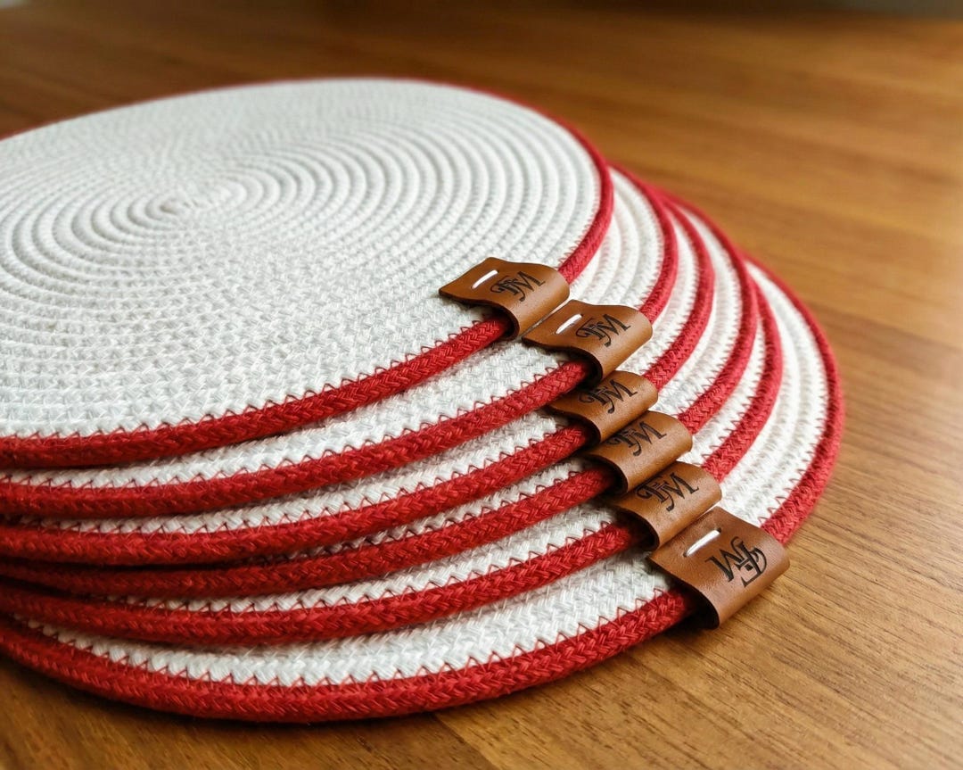 Handmade Cotton Rope Placemats, Round & Oval Washable Non-slip Table ...
