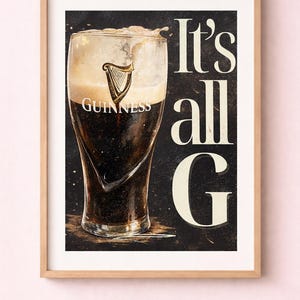 Allt handlar om Guinness-tryck | Irländsk väggkonst | A3-poster | Roligt irländskt talesätt | Pubdekor | Irland-present | Guinness-inspirerad konst