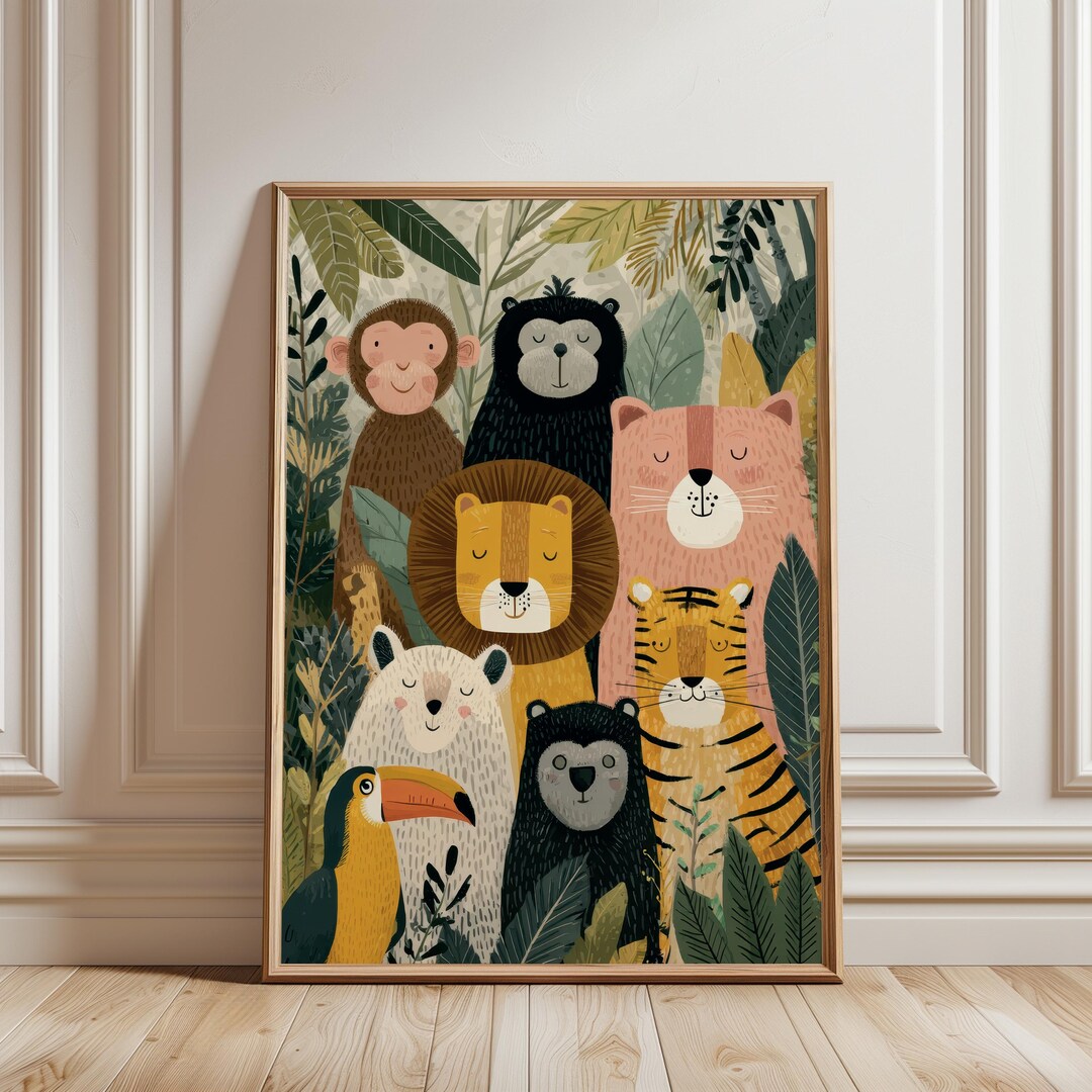 Safari Nursery Wall Art, Baby Room Animal Print, Jungle Animals Poster ...