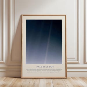 Rymdposter med blekblå prickar, Voyager 1 astronomiväggkonst, minimalistiskt kosmiskt tryck