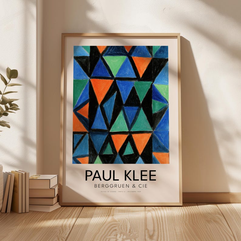 Paul Klee Triangle Pattern Poster, Bauhaus Geometric Wall Art, Abstract ...