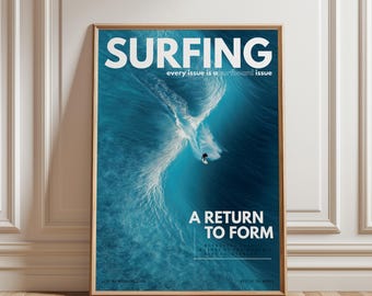Plakat ścienny z motywem surfingu, wydruk fotograficzny z falami oceanicznymi, dekoracja surfingowa nad morzem
